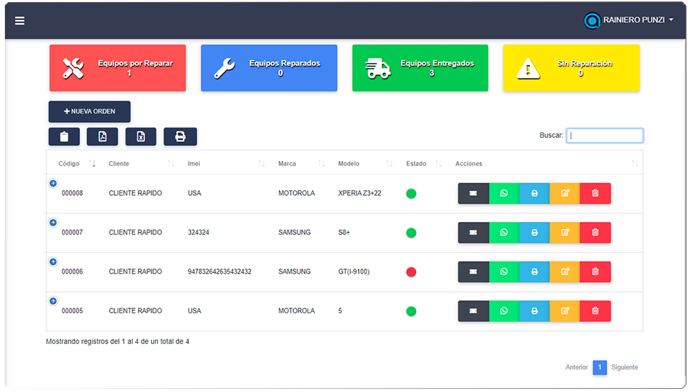 Módulo de órdenes de trabajo