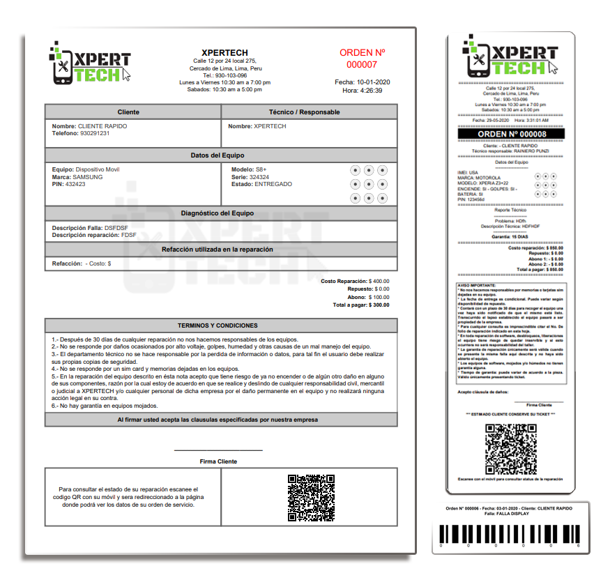 Impresión A4 / Ticket / Etiquetas